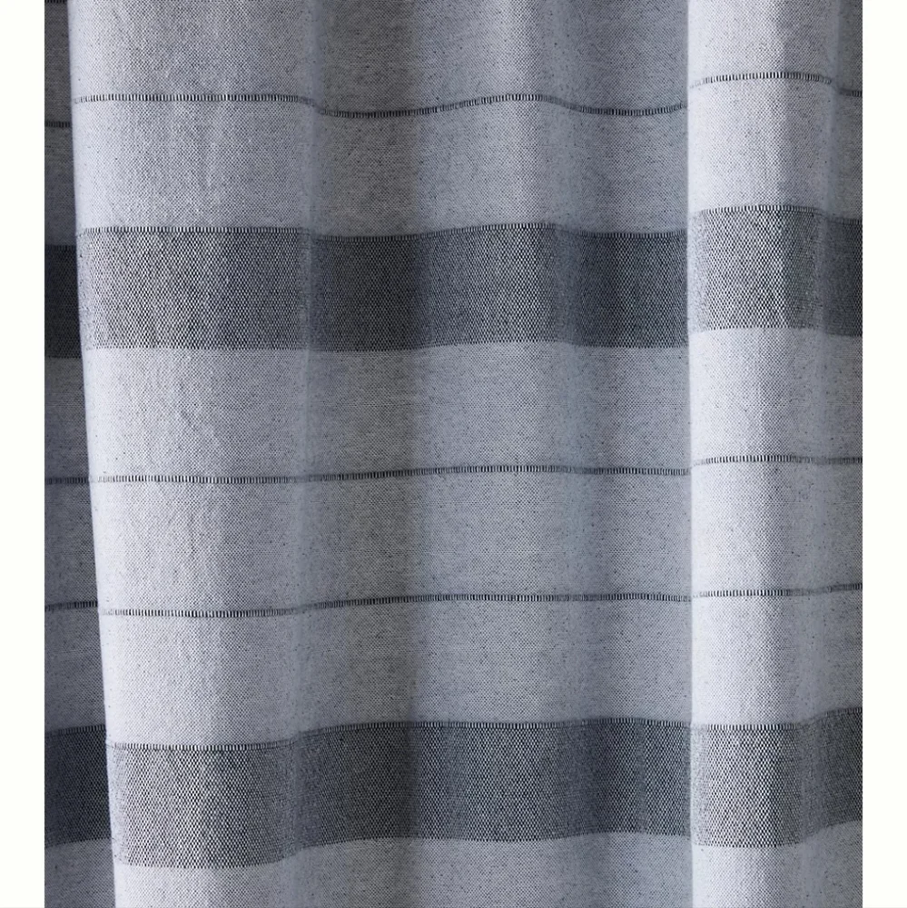 Anthropologie Striped Indie Shower Curtain - grey/blue